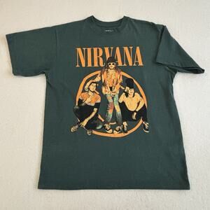 Nirvana Kurt‎ Cobain t-shirt size XS  Rare Retro  y2k green